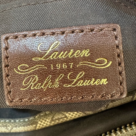 Ralph Lauren tan monogram vintage purse - Picture 7 of 8